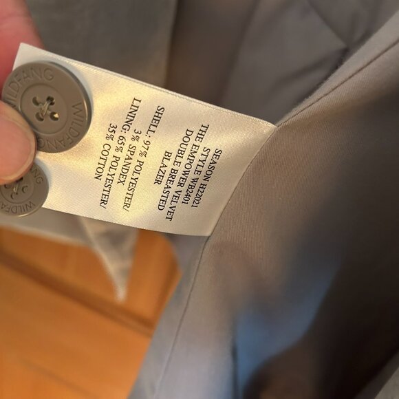 Wildfang Empower Double Breasted Blazer - Silver Velvet - XL - Picture 7 of 7